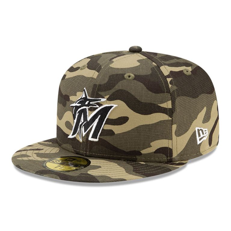 Gorras New Era 59fifty Camuflados - Miami Marlins MLB Armed Forces 45896ULBT